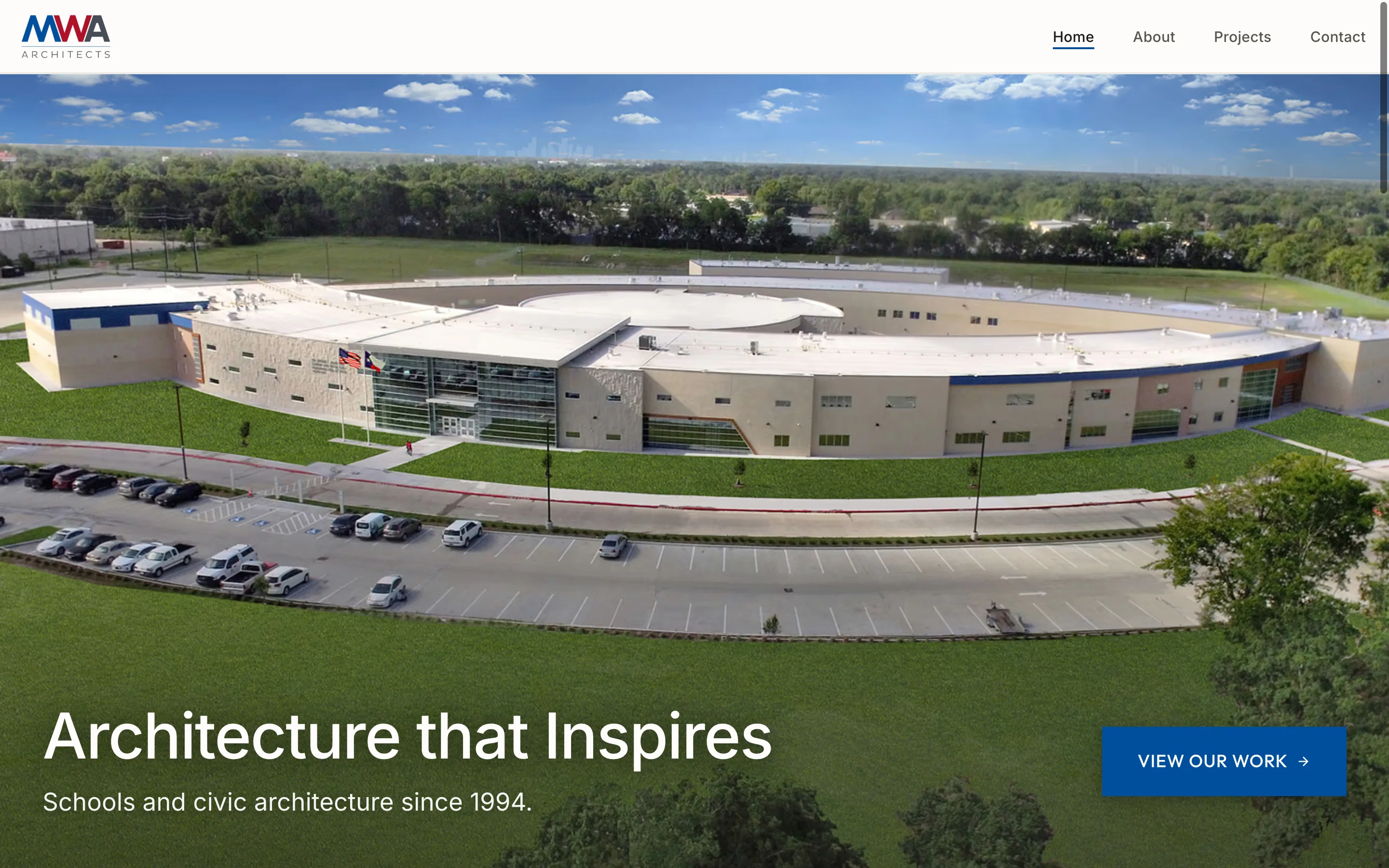 Screenshot of MWA Architects website